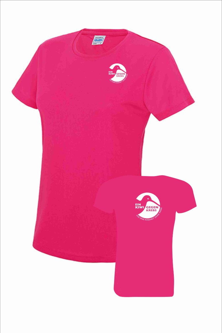 Ein Kiwi gegen Krebs Funktionsshirt Damen, Logo: klein/groß